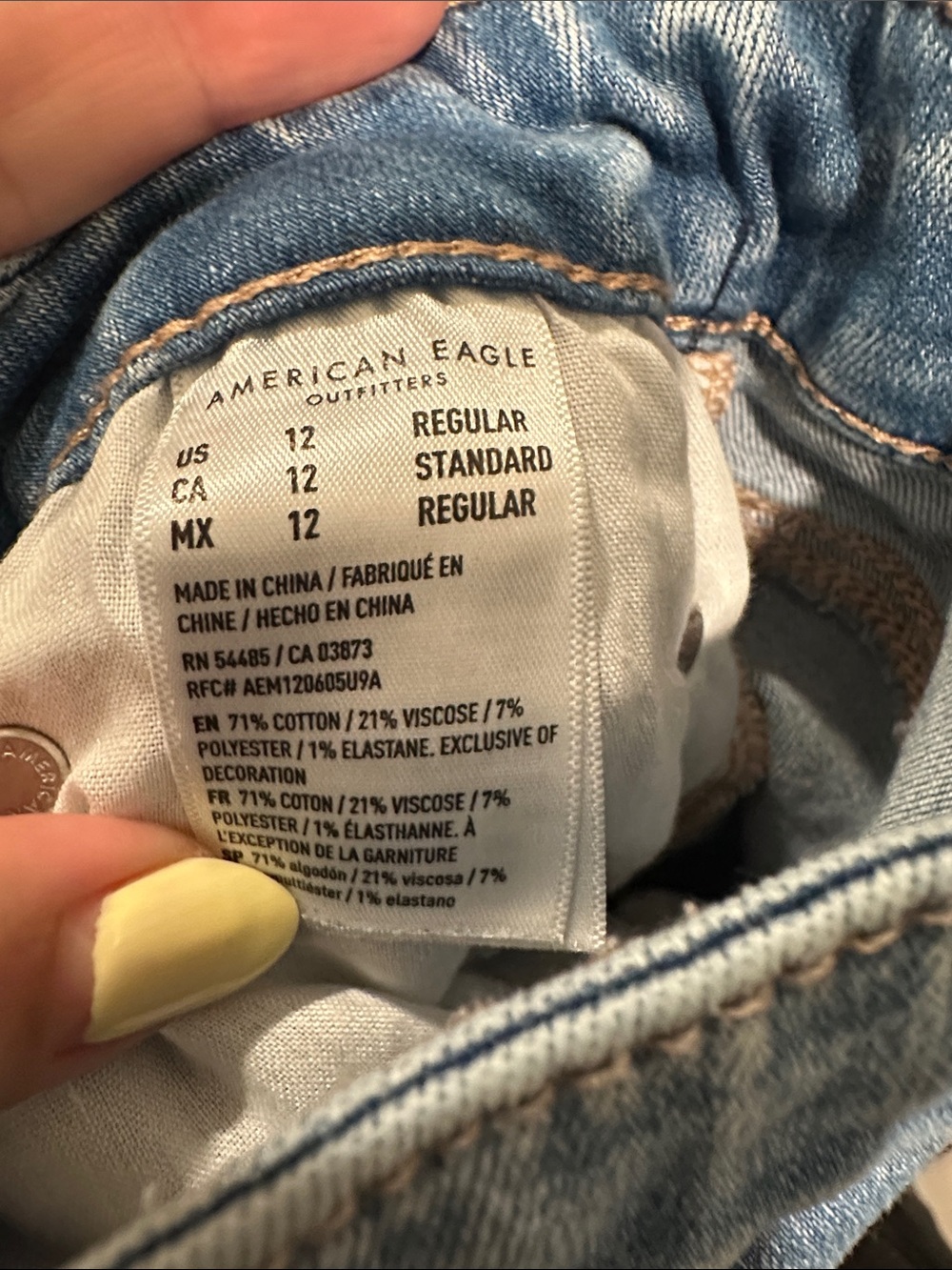 American Eagle Outfitters Light Blue Ripped Flare Jeans - Picture 2 of 5